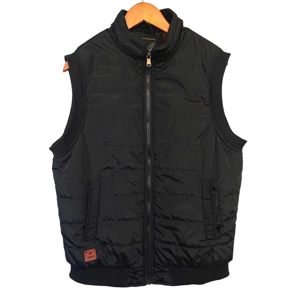 Cool Choice Mens Faux Fur Lined Puffer Vest M Black Outdoors Hiking Camping Fall